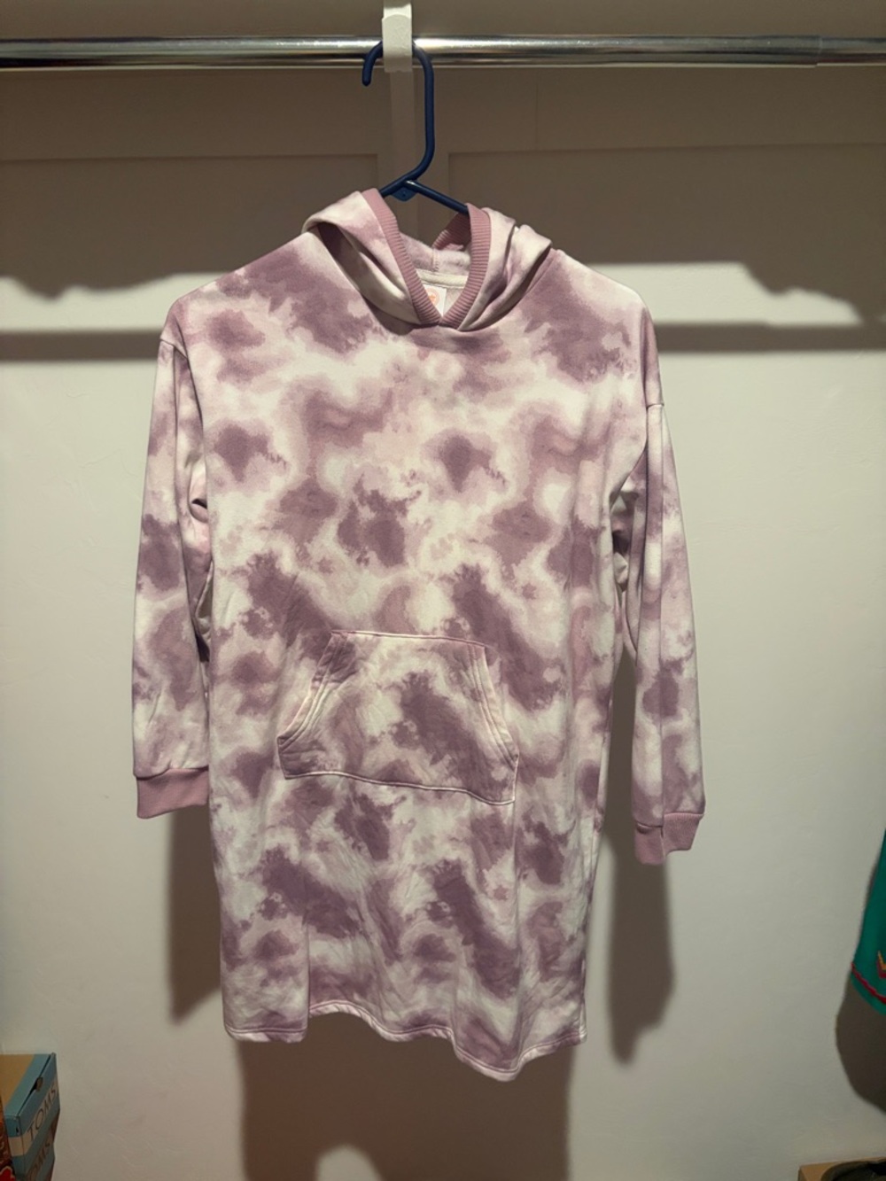 wonder nation Pink and White Tie-Dye Hoodie Nightgown